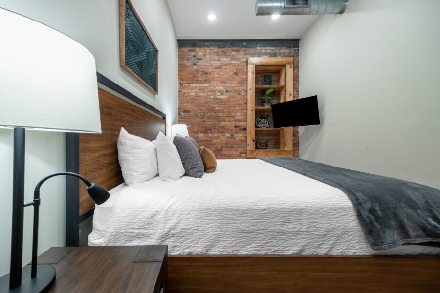 Duluth Rental Suite 102 - double bedroom, side view