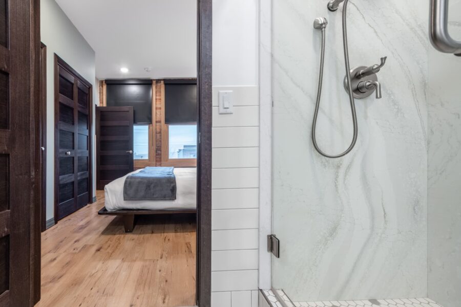 Duluth Rental Suite 201 - Bathroom and bedroom