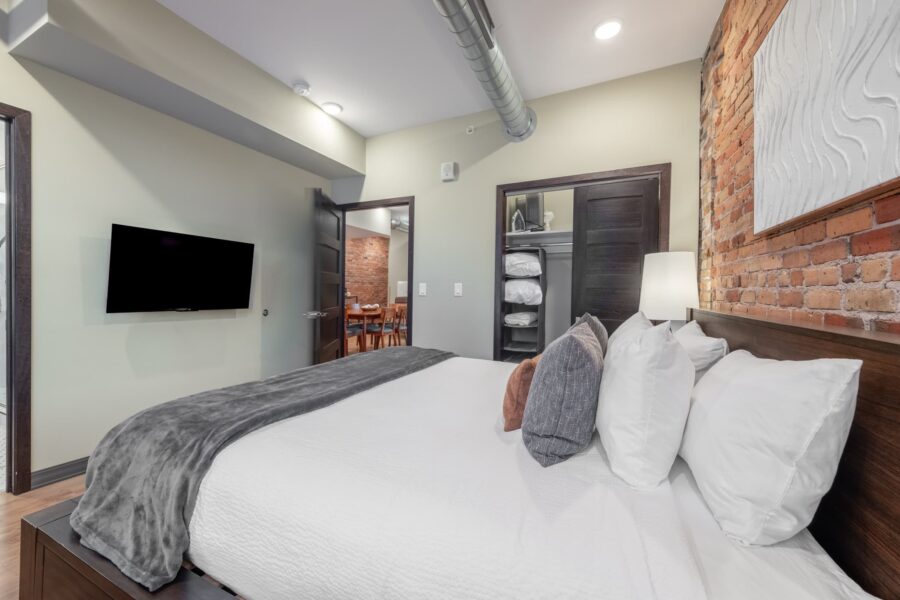 Duluth Rental Suite 203 - Plush King bedroom