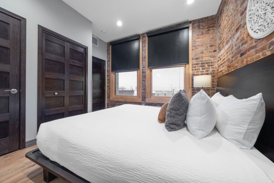 Duluth Rental Suite 301 - Plush king bed, large windows with view