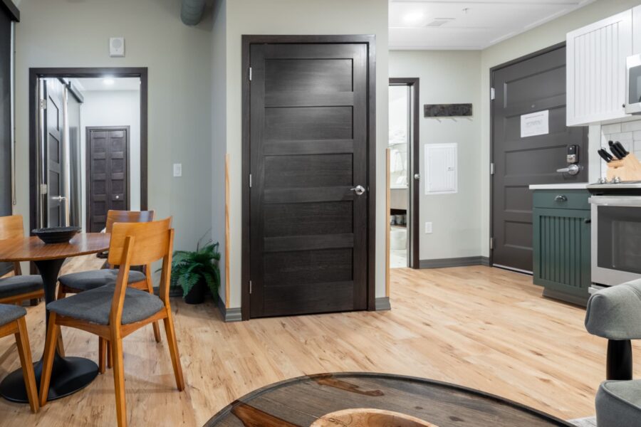 Duluth Rental Suite 302 - Entrance with doors and dining area